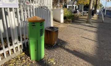 Photo d'un collecteur de mégot près de la station Laplace